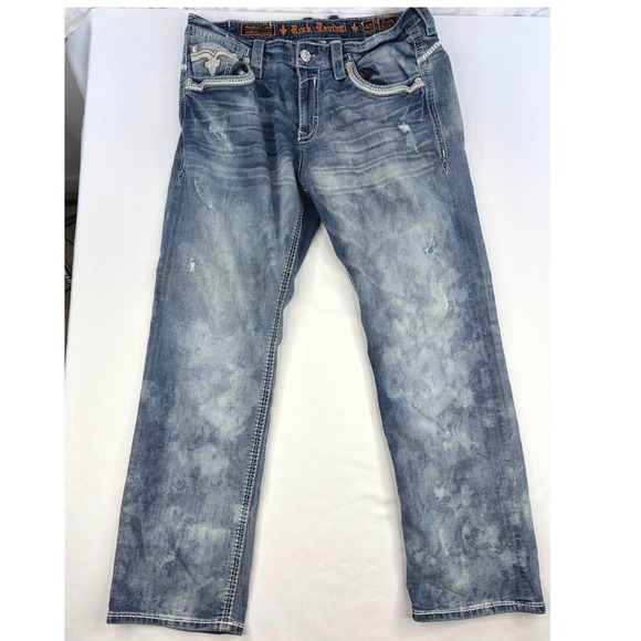Rock Revival Feeney Relaxed Straight 17 Jean Waist 40